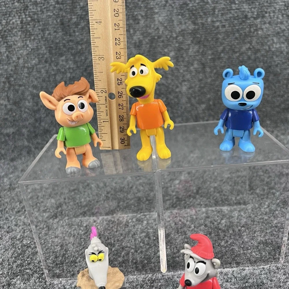 Lot Of 5 Hobby Kids Adventures Action Figure Toy Dad, Bear, Pig, Skunk & Rat